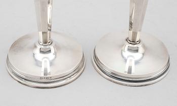 LJUSSTAKAR, 1 par, silver, MGAB, Uppsala 1960.
