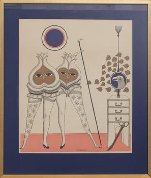 MAX WALTER SVANBERG, färglitografi, signerad i trycket.