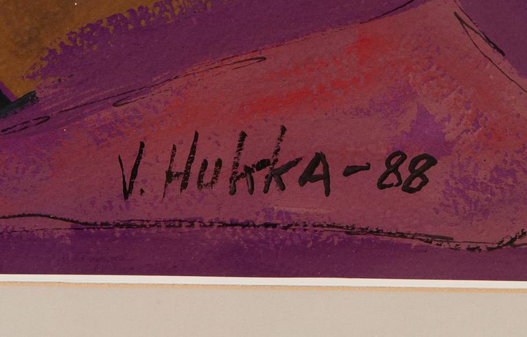 VEIJO HUKKA, gouache, signed and daters -88.