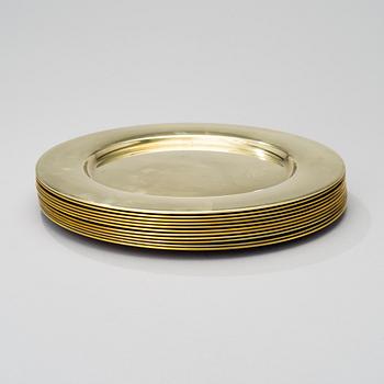 A LOT OF 11 PLATES, by Stelton, Denmark, latter half of 20th century.