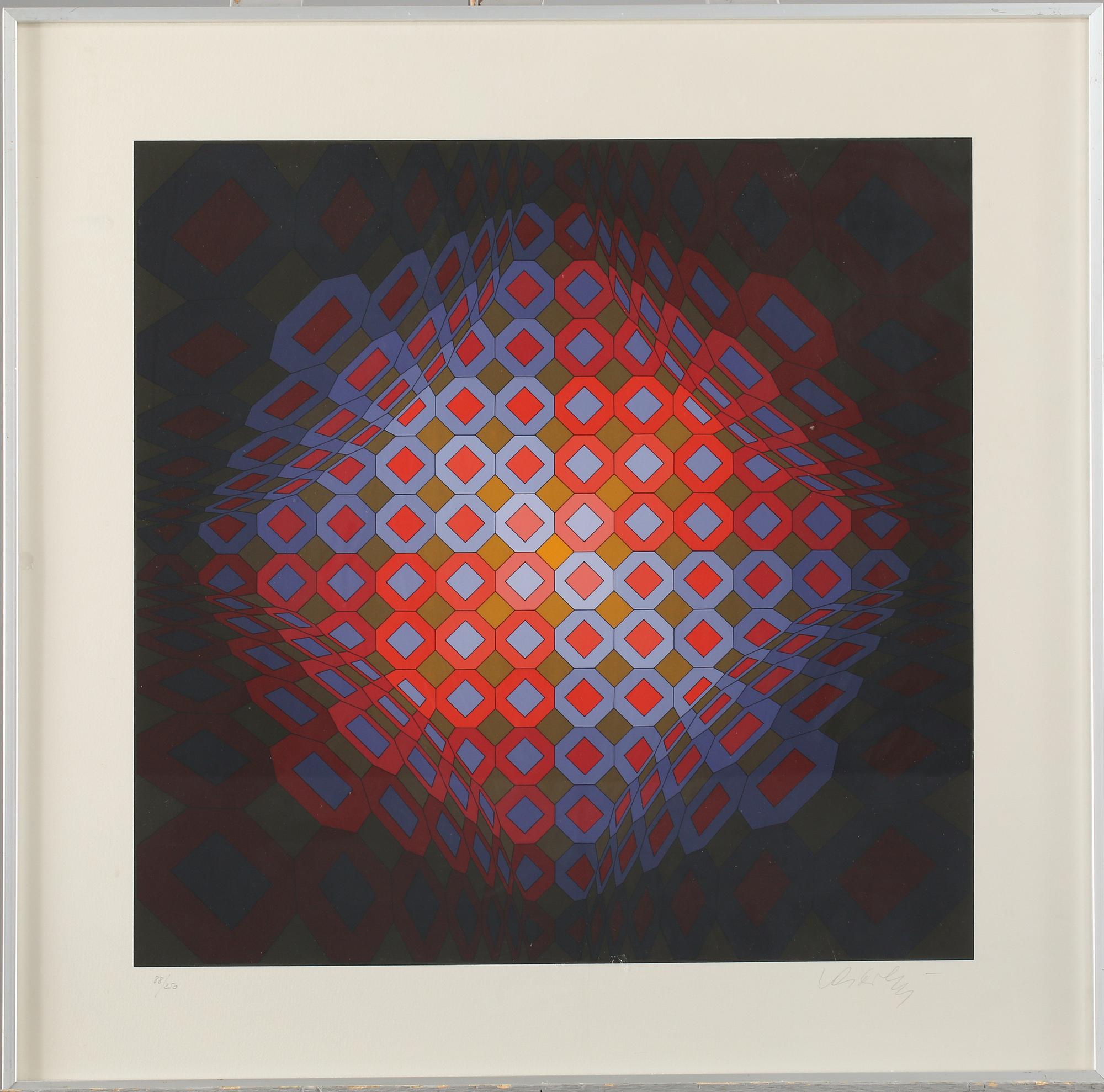 VICTOR VASARELY, färgseriegrafi, signerad och numrerad 88/250.