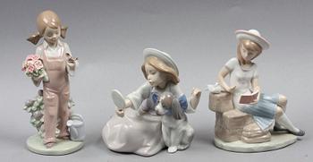 FIGURINER, 3 st. Porslin. Lladro.