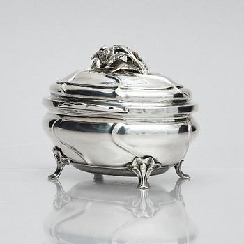A Swedish Rococo 18th Century silver sugar-casket, marks of Petter Davidsson, Norrköping 1750.