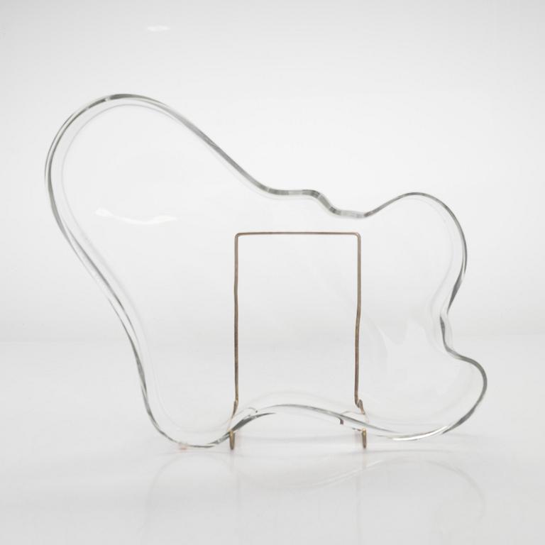 Alvar Aalto, a glass bowl, signed Alvar Aalto 844/1990, Iittala, Finland.