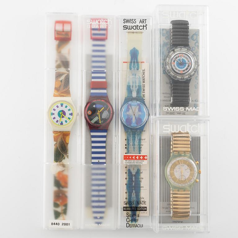 Parti med 17 Swatch-klockor från omkring 1990, "No Reserve".