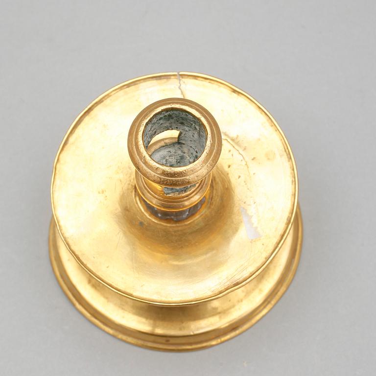 LJUSSTAKE, mässing, flamländsk/nederländsk, 1500-tal.