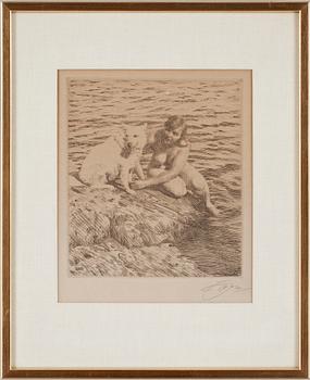 Anders Zorn · ANDERS ZORN, etsning. Sign.