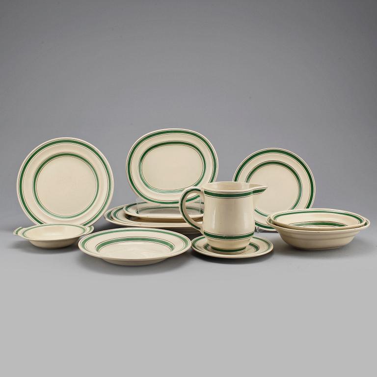 MATSERVIS, 41 delar. Flintgods, "Bandarillo", Wilhelm Kåge, Gustavsberg.