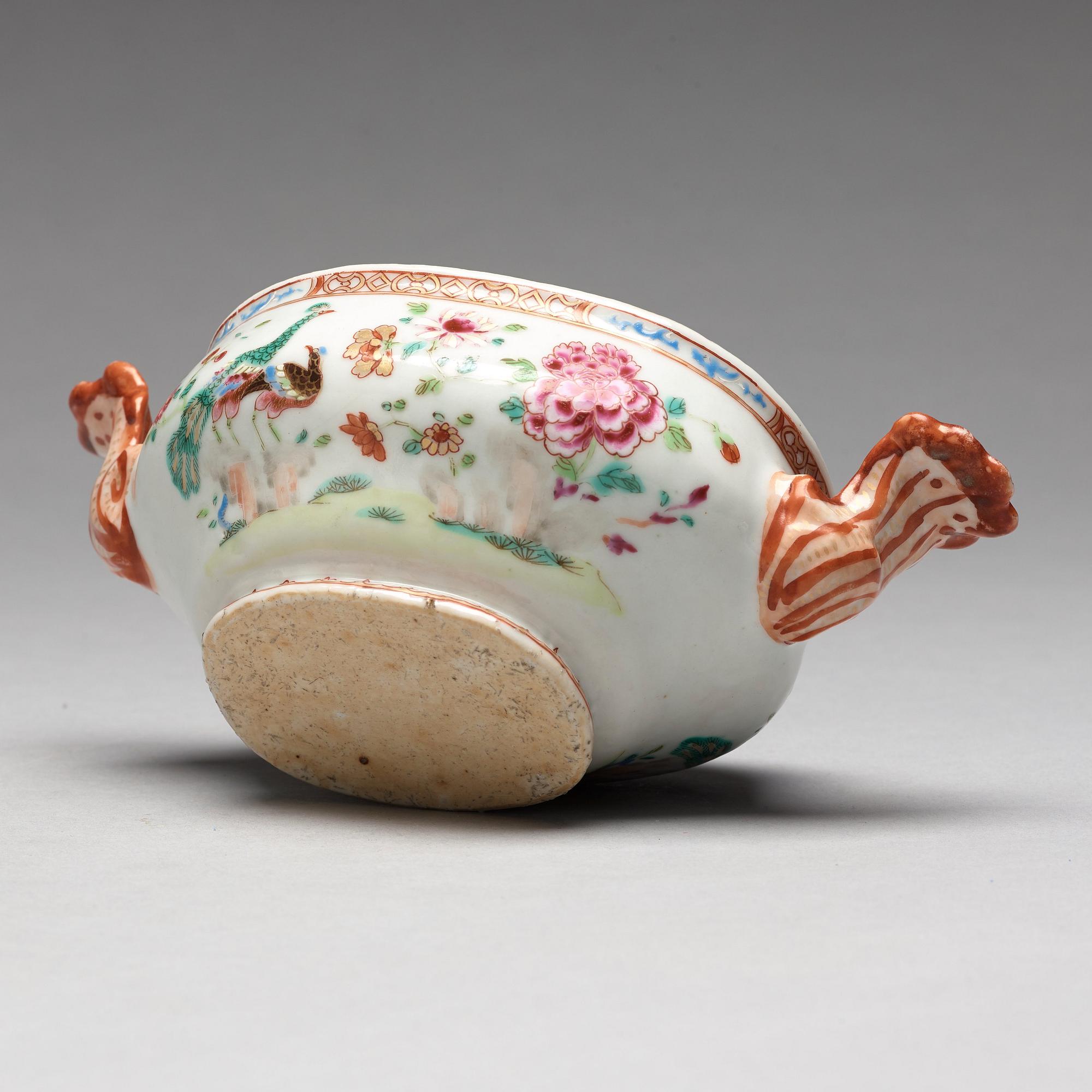 A famille rose 'Double Peacock' tureen with cover, Qing dynasty, Qianlong (1736-95).