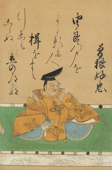 Unidentified artist, five paintings, themes from the series "One hundred poets, one hundred poems" 百人一首 (Hyakunin Isshu).