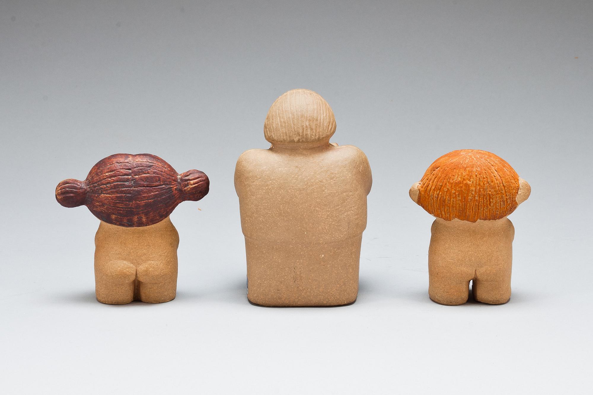 FIGURINER, 3 st, stengods, Lisa Larson, Gustavsberg.
