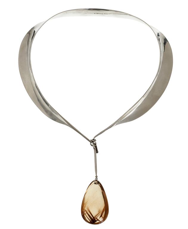 A Torun Bülow Hübe silver necklace, France 1950's.
