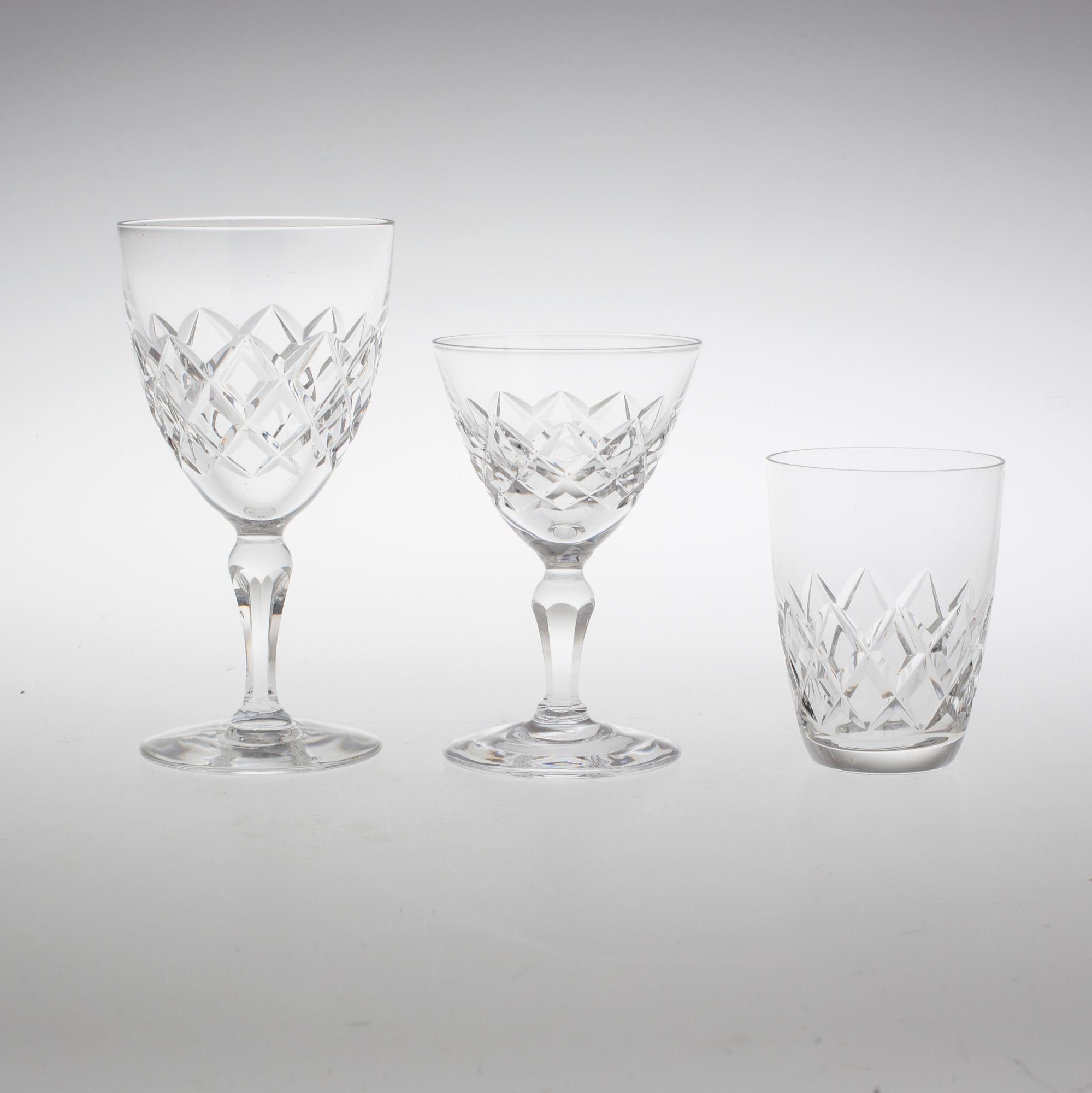 GLASSERVIS, 15 delar, "Karolina", Gunnar Cyrén, Orrefors.