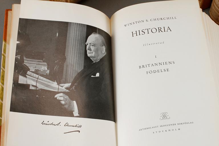 BÖCKER, 6 + 4 vol,  "Andra Världskriget" samt "Historia" , Winston Churchill, 1948 - 1954 respektive 1956 - 1959.