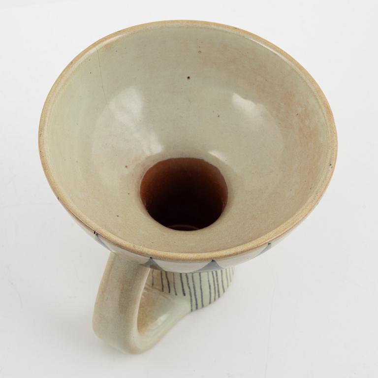 Carl-Harry Stålhane & Aune Laukkanen, a vase, a jug and a box with cover, 'Torro'-faience, Rörstrand.