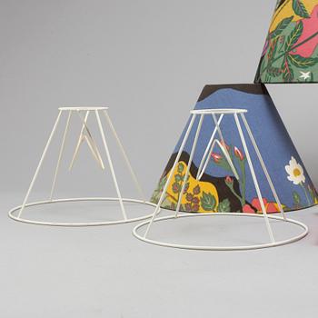 Josef Frank, FIRMA SVENSKT TENN, a set of 10 fabric lamp shades, including Josef Frank's "Anakreon".
