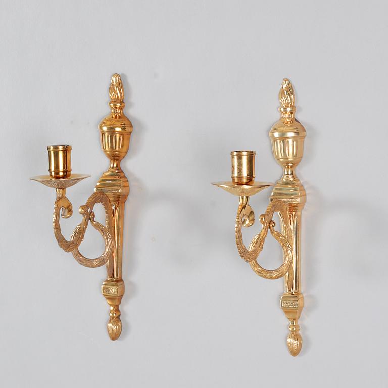 A pair of brass wall candle sticks from Ikea, 1990s.