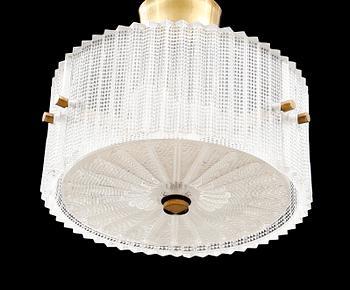 TAKLAMPA, Carl Fagerlund, Orrefors, 1900-talets mitt. Diameter 26 cm.