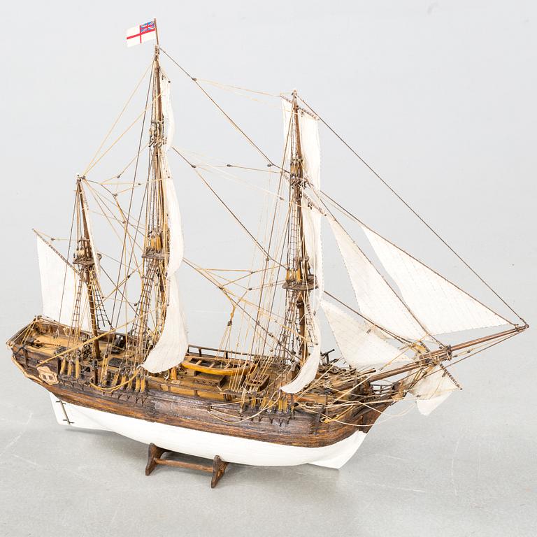 A 20th century wooden ship model.