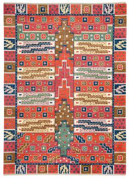 CARPET. "Tornet". Knotted pile. 359,5 x 256 cm. Signed AB MMF KK BN.