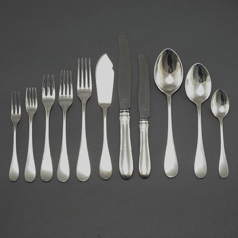 A silver tableware set of 134 pcs, by W.A Bolin, mainly around mid 20th century.