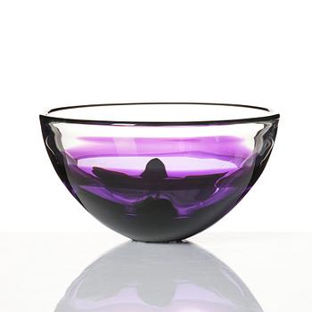 Lars Hellsten, a glass bowl, Orrefors, Sweden 1989,