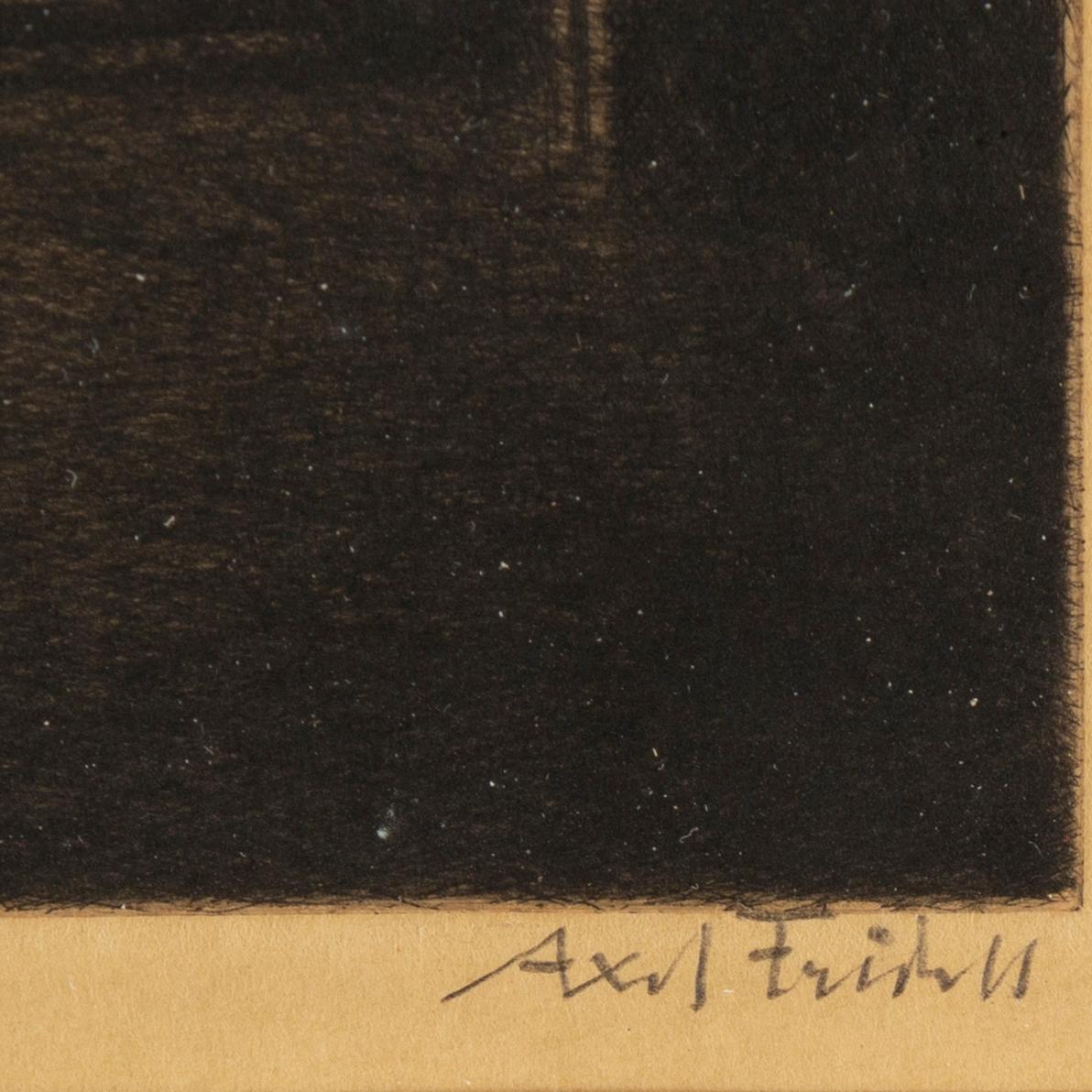 Axel Fridell, etching, 1928, signed.