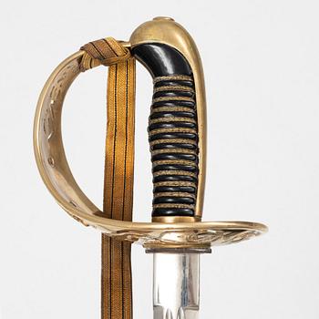 A Swedish cavalry officer's sword, 1893 pattern, with scabbard.