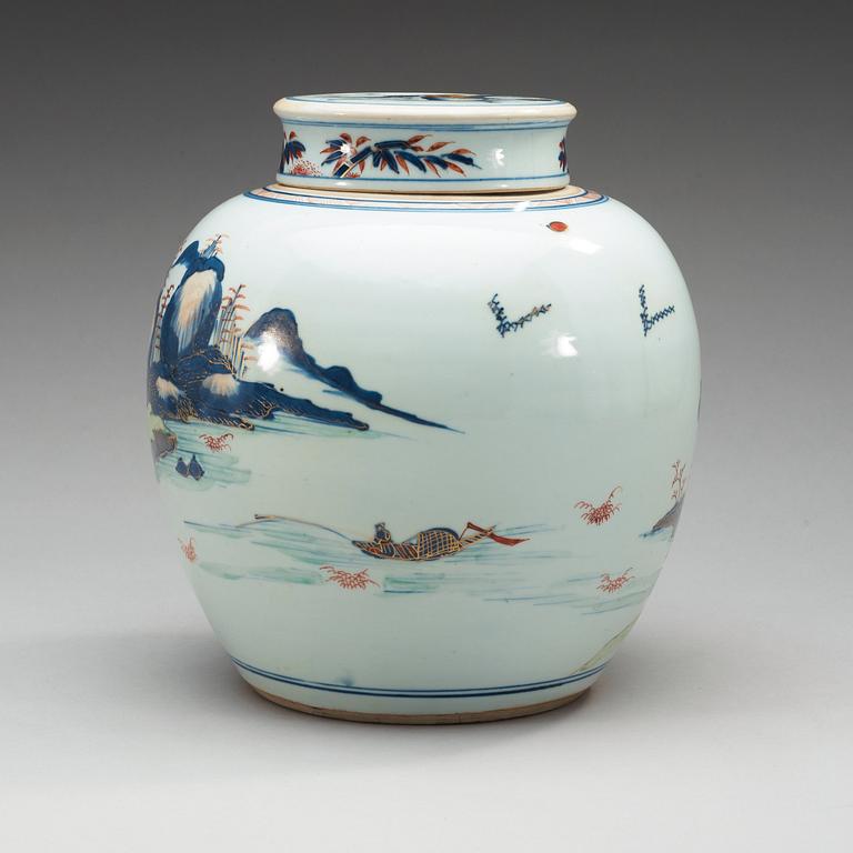 URNA med LOCK, porslin. Qing dynastin, Kangxi (1662-1722).