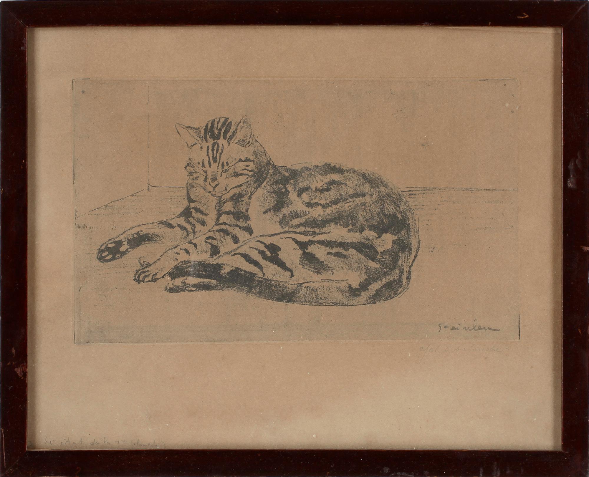 THÉOPHILE STEINLEN, etsning, signerad.