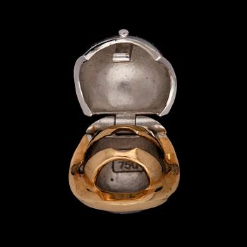 COLLIER, 3st samt lås, 18k guld samt vitguld, Ole Lynggaard, 1900-talets slut.