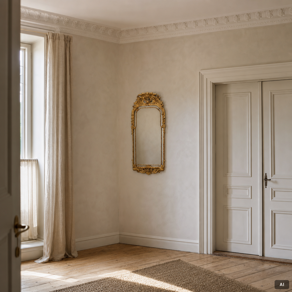 A gilt-gesso rococ-style mirror, 20th century.