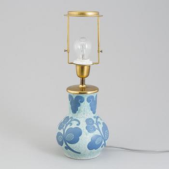 A 'Sgraffito' table light by Josef Ekberg for Gustavsberg, signed and dated 1921.