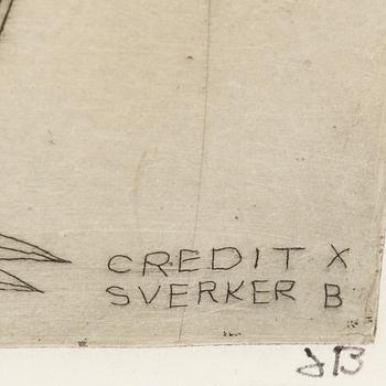 SVERKER BROSTRÖM, etching, signed SB.