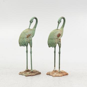 Garden sculptures, a pair, metal, late 20th century.