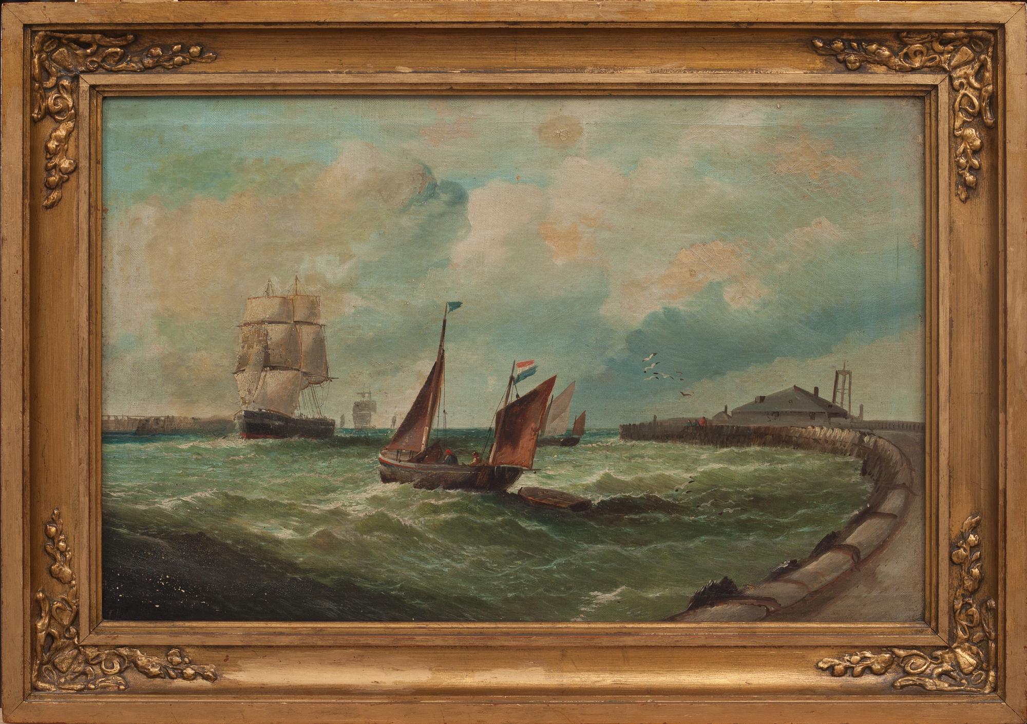 OKÄND KONSTNÄR, olja på duk. Bär otydlig signatur. 1800-tal.