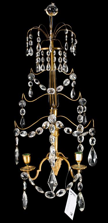 VÄGGLYSTRAR, ett par, Louis XVI-stil, tidigt 1900-tal.