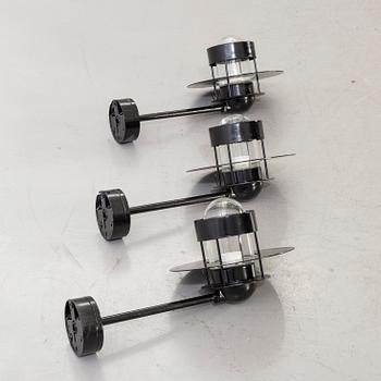JENS MØLLER-JENSEN, three wall lamps for out doors, "Albertslund", Louis Poulsen.