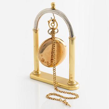 Fickur, 14K guld, kedja 18K guld, "G. Moström Stockholm", savonett, 51 mm.