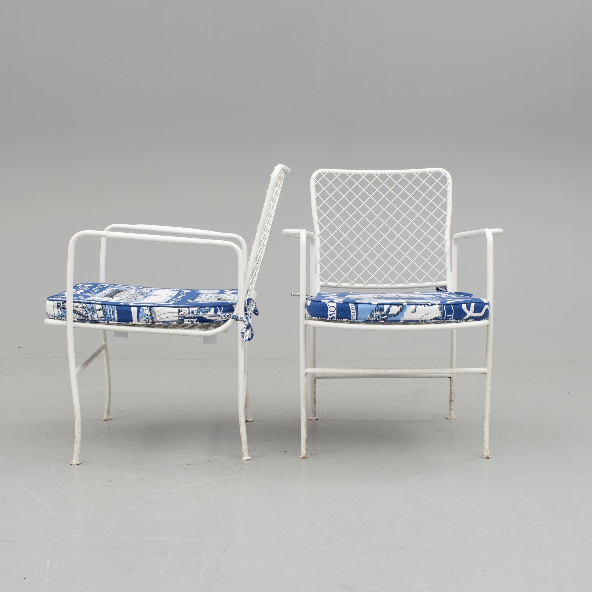 JOSEF FRANK, karmstolar för trädgård, 5 stycken. "591", Firma Svenskt Tenn, formgiven under mitten av 1930-talet.