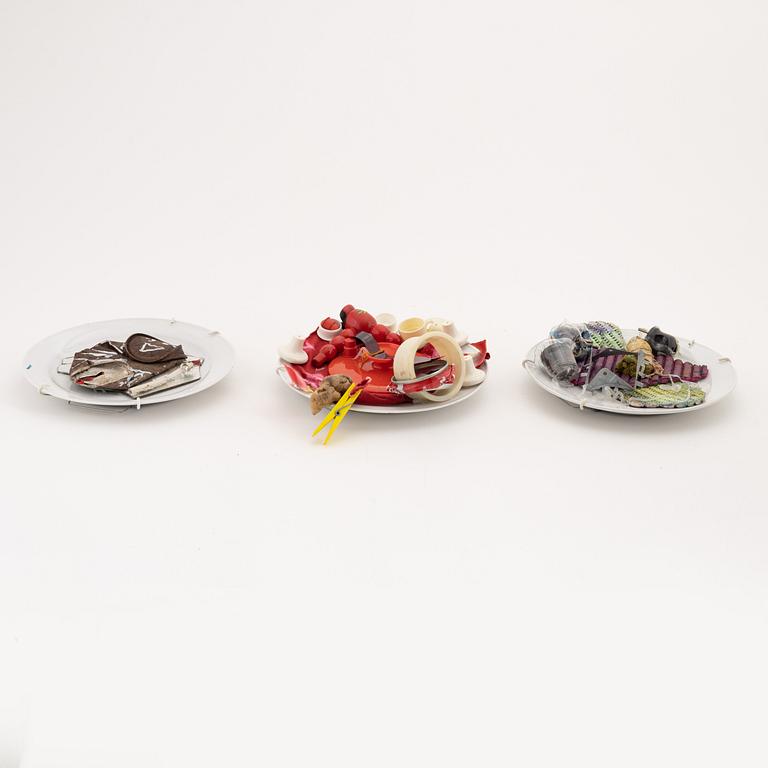 Kjartan Slettemark, multiples/plates, 7, mixed media, 1988, signed 16/24, 4/24, 8/24, 21/24, 3/24, 7/24.