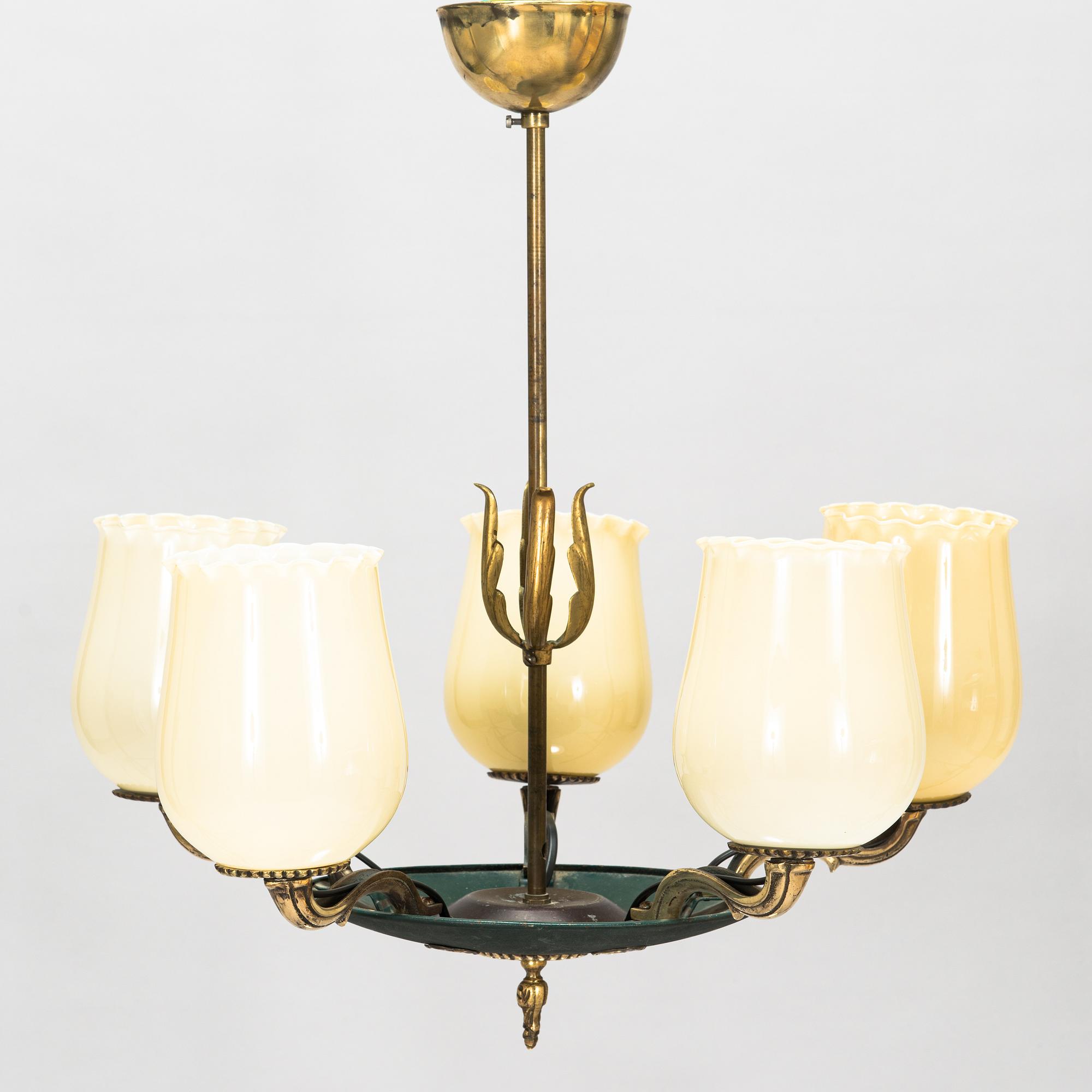 Paavo Tynell, taklampa, modell 1374, Taito 1930-40-tal.