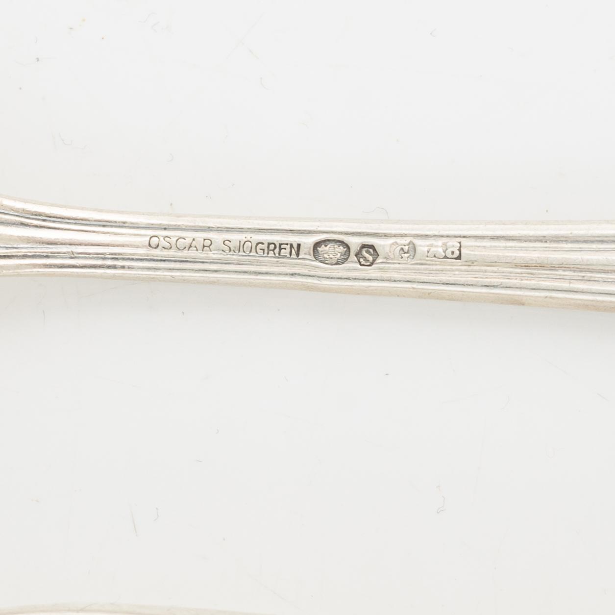 A Swedish Silver Cutlery, mark of Oscar Sjögren, Gothenburg 1927-28 (90 pieces).