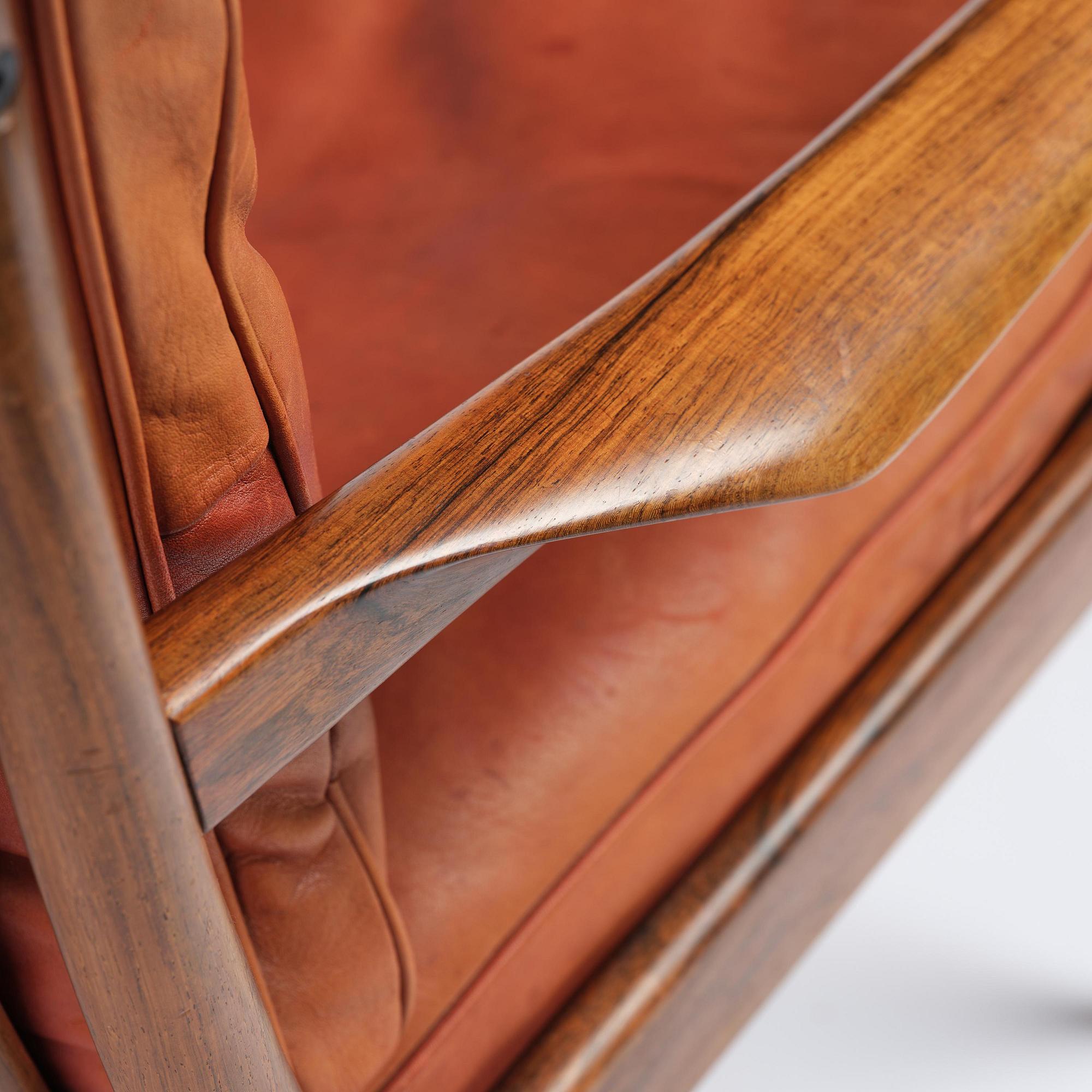 Ib Kofod-Larsen, a pair of rosewood "Samsö" armchairs, Olof Persons Fåtöljindustri (OPE), Jönköping, 1960s.