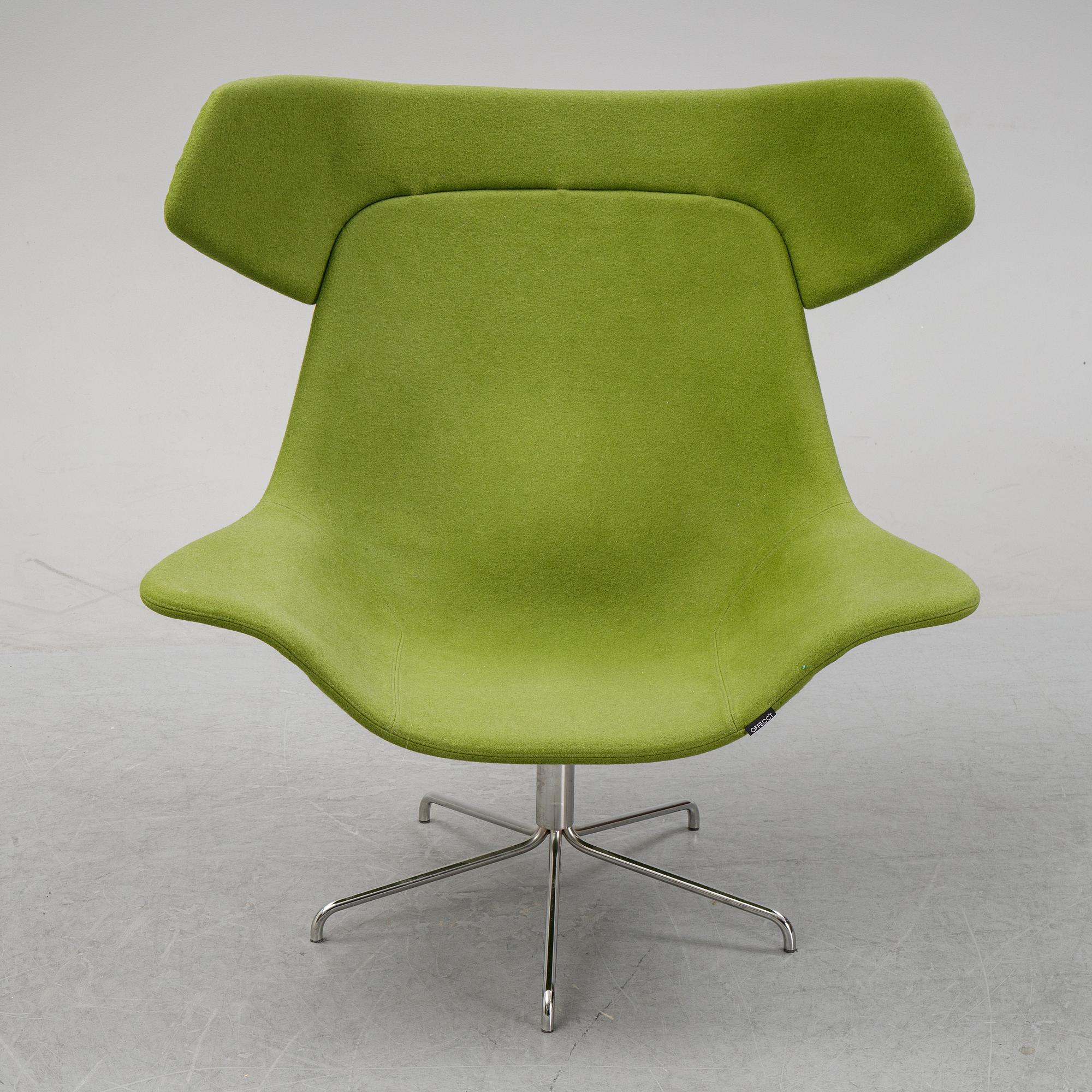 Fåtölj, "Oyster High", design Michael Sodeau, Offecct, omkring 2000.