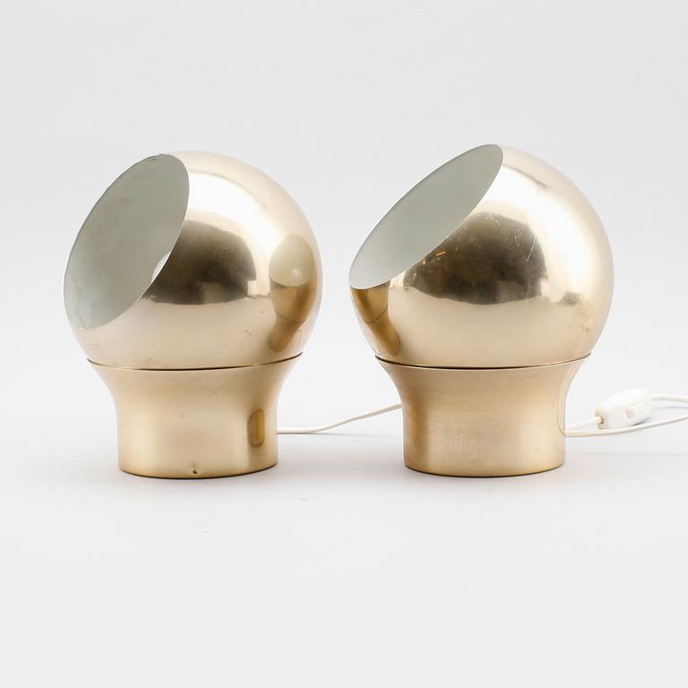 VÄGGLAMPOR, 1 par, "Typ Klot 3 ", Hemi, 1900-talets andra hälft.