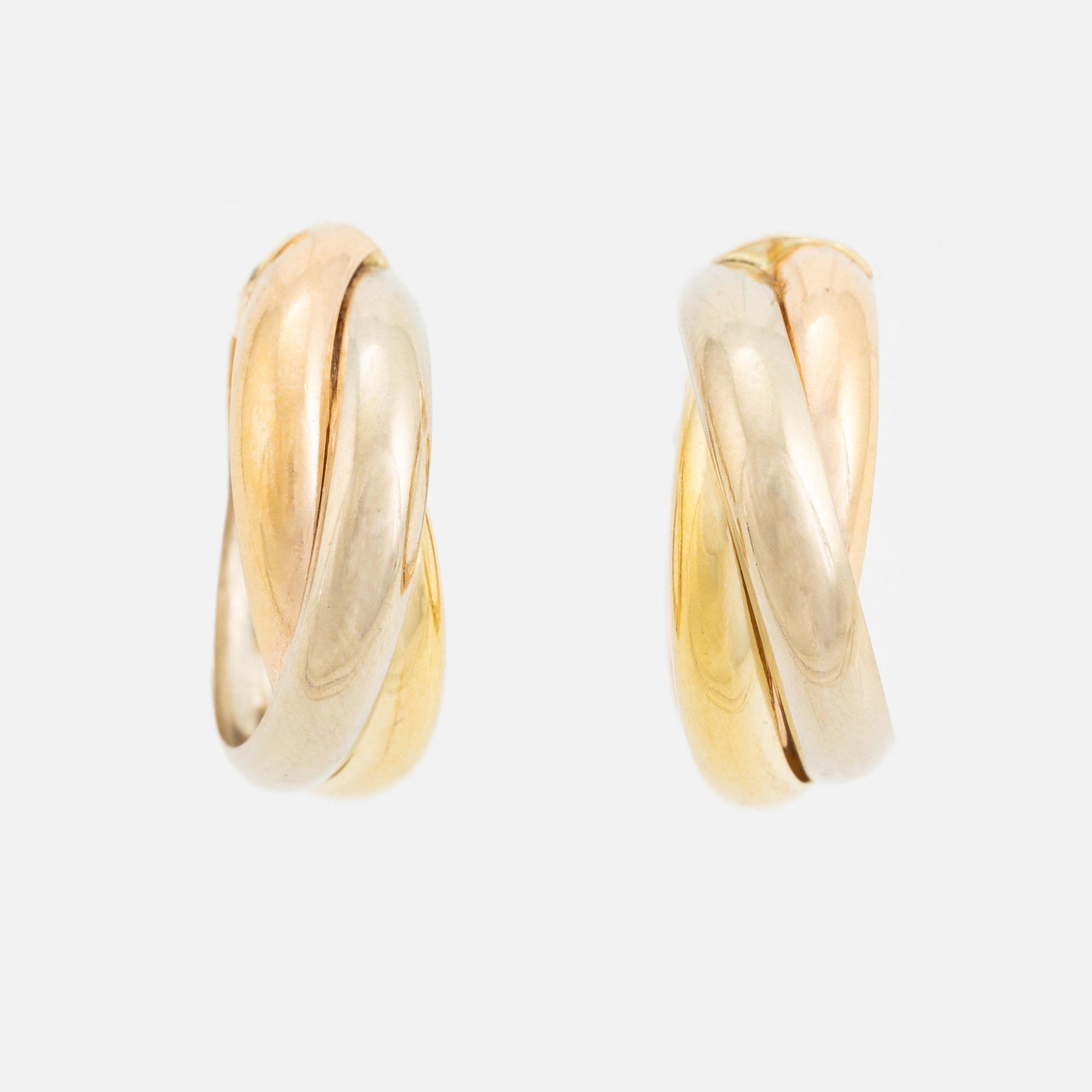 18K gold earrings.