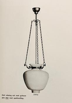 Bertil Brisborg, a ceiling lamp model "31914", Nordiska Kompaniet, 1940s-50s.