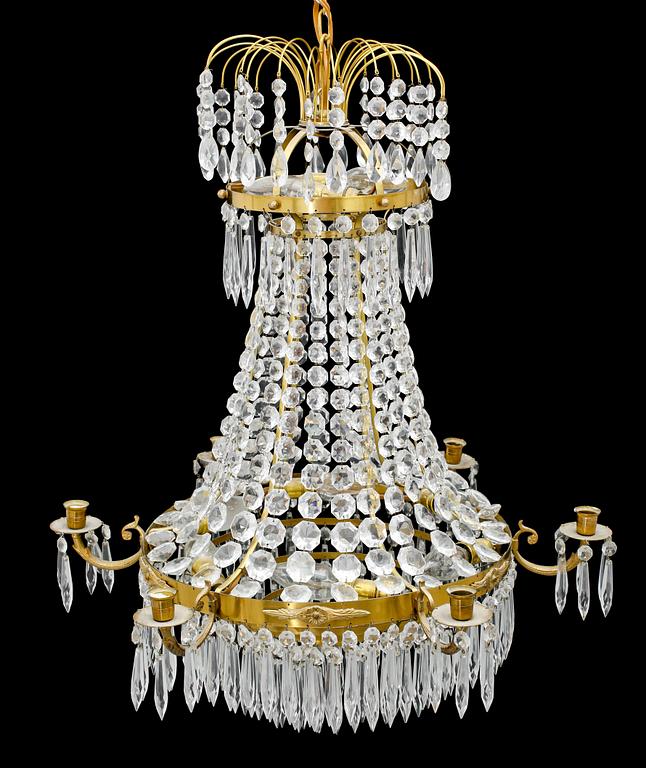 LJUSKRONA, empirestil, omkring 1900-talets mitt. Höjd ca 72 cm.
