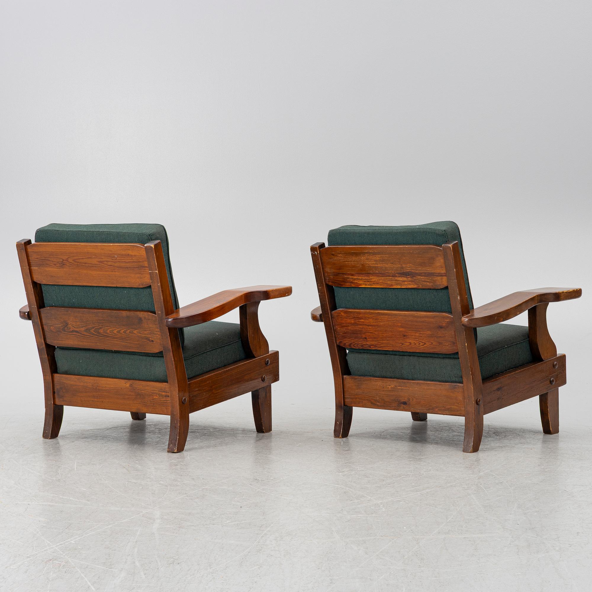 A pair of armchairs, mid-20th century.